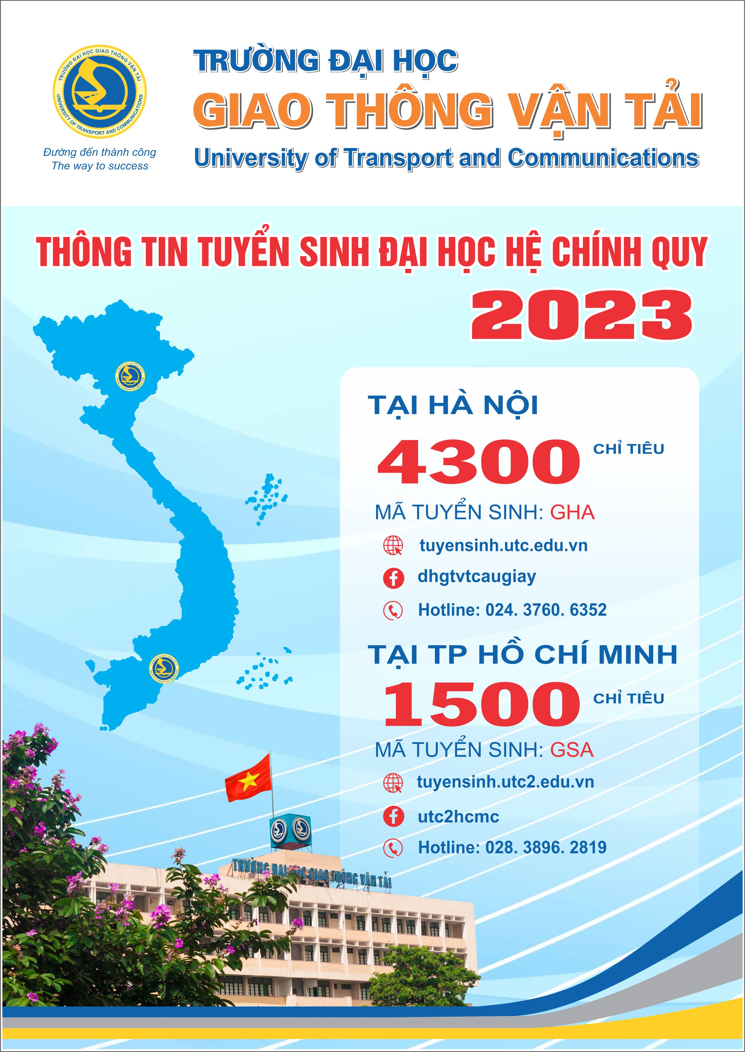 Thông tin tuyển sinh đại học hệ chính quy năm học 2023